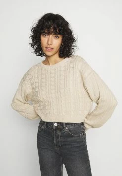 50% Off De Vente Even&Odd CROPPED LOOSE CABLE JUMPER - Pullover pulls et gilets col rond femme