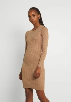 Even&Odd Prix Dégriffé knit mini wide rib basic dress - Robe fourreau robes col rond femme