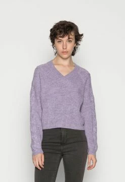 Even&Odd V-NECK CABLE DETAIL - Pullover Meilleure qualité pulls et gilets col en v profond femme