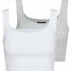 Even&Odd Rabais SQUARE NECK CROP 2 PACK - Débardeur t-shirts et tops encolure large ronde femme -Even&Odd Soldes 2022 6986065287ae4d76a10d6597a121dcb6