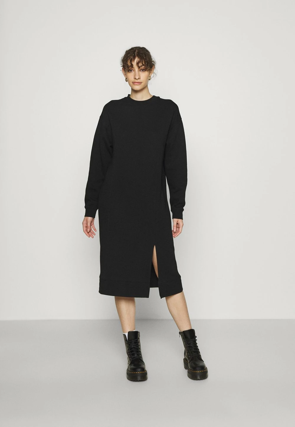Even&Odd SWEAT - Midi slit dress - Robe de jour Qualité Excellente robes col rond femme 3 Even&Odd SWEAT - Midi slit dress - Robe de jour Qualité Excellente robes col rond femme