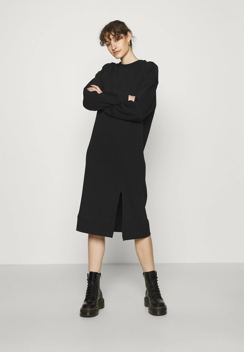 Even&Odd SWEAT - Midi slit dress - Robe de jour Qualité Excellente robes col rond femme 4 Even&Odd SWEAT - Midi slit dress - Robe de jour Qualité Excellente robes col rond femme – Image 2