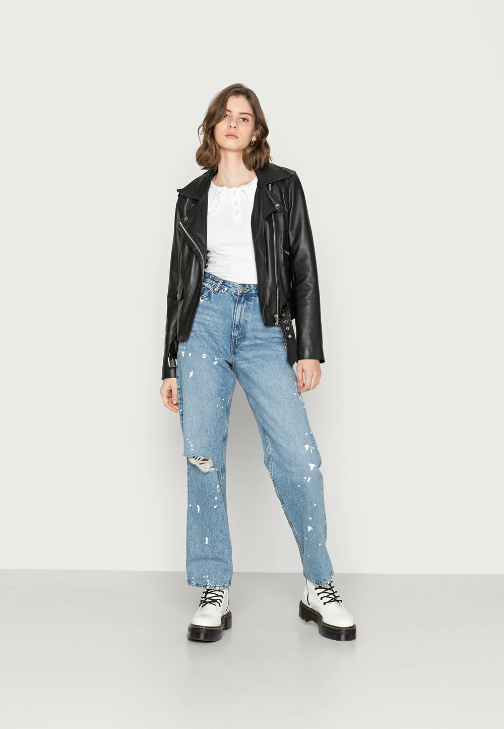 Even&Odd Première Qualité T-shirt à manches longues t-shirts et tops col claudine femme 4 Even&Odd Première Qualité T-shirt à manches longues t-shirts et tops col claudine femme – Image 2