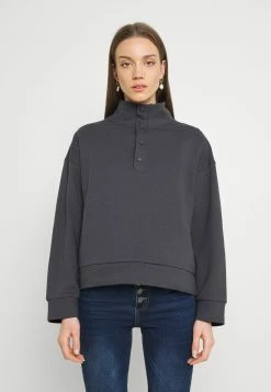 Qualité Supérieure Even&Odd OVERSIZED POPPER HIGH NECK - Sweatshirt pulls et gilets col camionneur femme