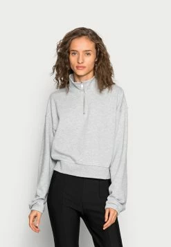 Even&Odd CROPPED WITH HALF ZIP COLLAR - Sweatshirt Prix Refroidis sweats & sweats à capuche col camionneur femme