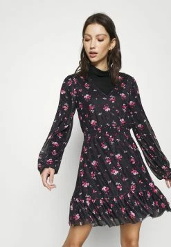 Even&Odd CINTERED V NECK ALL OVER MESH MINI VOLANT DRESS - Robe de jour Produit de premiÚre qualité robes col en v profond femme