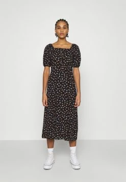 Promos Even&Odd WOVEN MIDI SWEATHEART NECKLINE PRINTED - Robe de jour robes col carré femme
