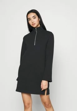 Even&Odd SWEAT HIGH NECK MINI DRESS WITH HALF ZIP THROUGH - Robe de jour Qualité Fiable robes col camionneur femme